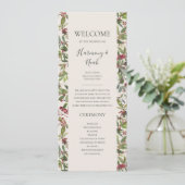 Holiday Chic Botanical | Programma Champagne Weddi Programmakaart (Staand voorkant)