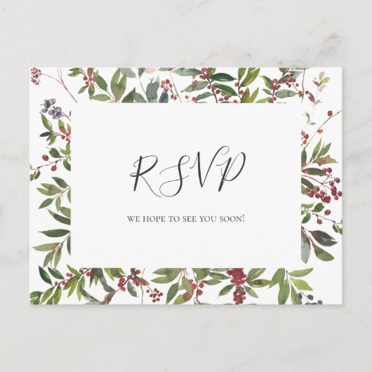 Holiday Chic Botanical | RSVP rond het witte huwel Briefkaart (Voorkant)