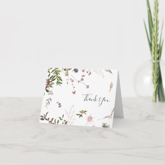 Holiday Chic Botanical | White Bedankt Card (Voorkant)