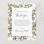 Holiday Chic Botanical | White Bedankt Card Briefkaart (Voorkant)