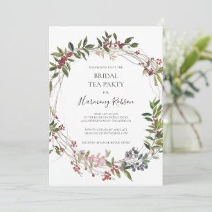 Holiday Chic Botanical White Bridal Tea Kaart