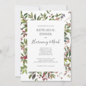 Holiday Chic Botanical White Rehearings Dinner Kaart (Voorkant)