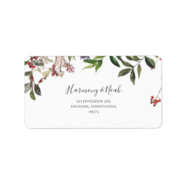 Holiday Chic Botanical White RSVP Adresetiketten Etiket