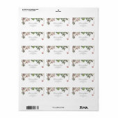 Holiday Chic Botanical White RSVP Adresetiketten Etiket (Full Sheet)