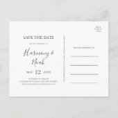Holiday Chic Botanical | White Save the Date Uitnodiging Briefkaart (Achterkant)