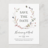 Holiday Chic Botanical | White Save the Date Uitnodiging Briefkaart (Voorkant)