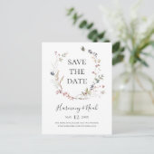 Holiday Chic Botanical | White Save the Date Uitnodiging Briefkaart (Staand voorkant)