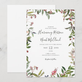 Holiday Chic Botanical | Wit Casual huwelijk Kaart