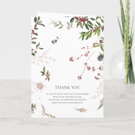 Holiday Chic Botanical | Wit gevouwen bruiloft Programma (Achterkant)