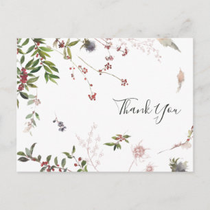 Holiday Chic Botanical   Witte bruiloft Hartelijk  Briefkaart