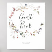 Holiday Chic Botanical | witte handtekeningenlijst Poster (Voorkant)