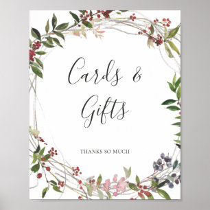Holiday Chic Botanical   Witte kaarten en cadeautj Poster