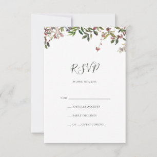 Holiday Chic Botanical   Witte RSVP-kaart RSVP Kaartje