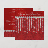 HOLIDAY CHIC SNOWFLAKE BLOK Party Invitation Kaart (Voorkant / Achterkant)