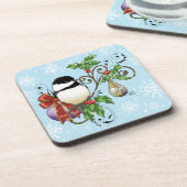 Holiday Chickadee Bier Onderzetter (Linkerzijde)