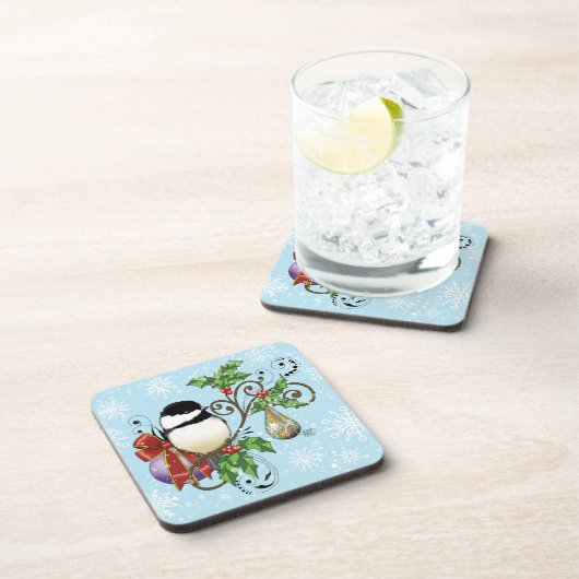 Holiday Chickadee Bier Onderzetter (Rechterzijde)