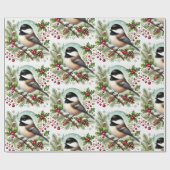 Holiday Chickadee Cadeaupapier (Vlak)