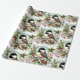 Holiday Chickadee Cadeaupapier