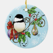 Holiday Chickadee Keramisch Ornament (Achterkant)