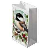 Holiday Chickadee Klein Cadeauzakje (Voorkant Gekanteld)