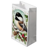 Holiday Chickadee Klein Cadeauzakje (Achterkant Gekanteld)
