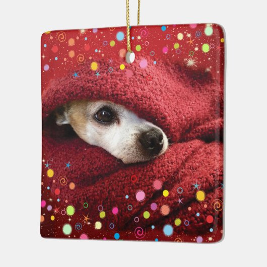 Holiday Chihuahua Ceramic Ornament (Links)