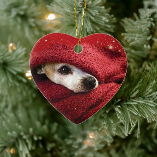 Holiday Chihuahua Keramisch Ornament (Boom)