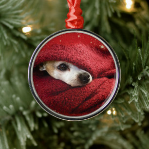 Holiday Chihuahua Metalen Ornament