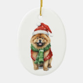 Holiday Chow Ornament – Feestelijk Hondenliefhebbe (Voorkant)