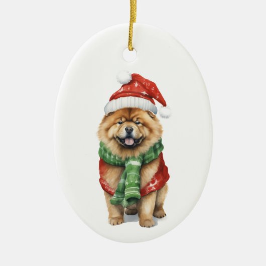 Holiday Chow Ornament – Feestelijk Hondenliefhebbe (Voorkant)