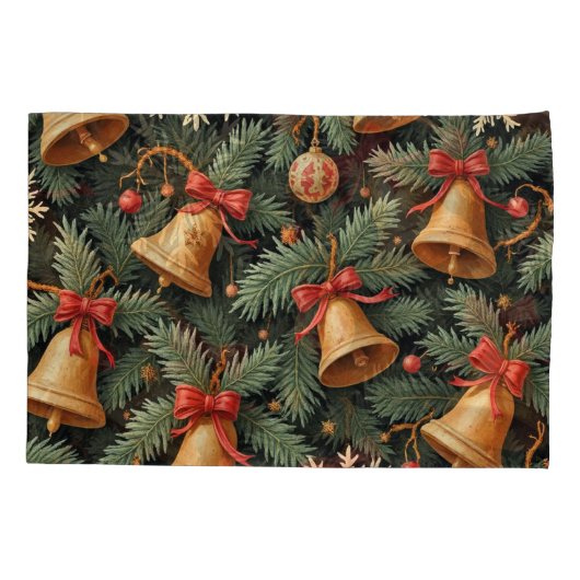 Holiday Christmas Bells Pattern, Kussensloop (Achterkant)