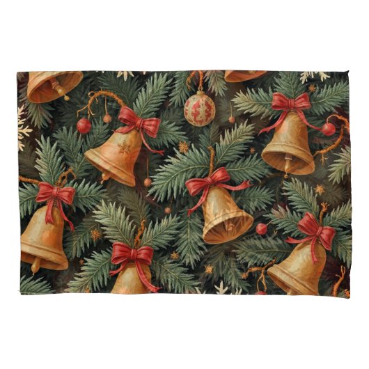 Holiday Christmas Bells Pattern, Kussensloop (Voorkant)