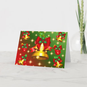 Holiday Christmas Bells Wenskaart Kaart