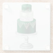 HOLIDAY CHRISTMAS CAKE GROEN EN WITTE GLAZEN ONDERZETTER (Achterkant)