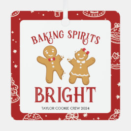 Holiday Christmas Cookie Baking Crew Metalen Ornament