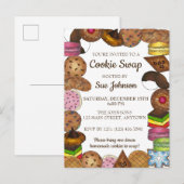 Holiday Christmas Cookie Swap Bake Sale Uitnodiging Briefkaart (Voorkant / Achterkant)