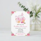 Holiday Christmas Cookies and Cocoa Pink Briefkaart (Staand voorkant)