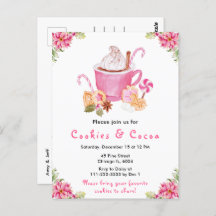 Holiday Christmas Cookies and Cocoa Pink