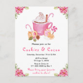 Holiday Christmas Cookies and Cocoa Pink Briefkaart (Voorkant)