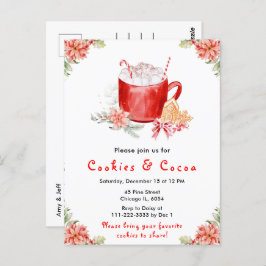 Holiday Christmas Cookies and Cocoa Red Briefkaart