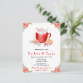 Holiday Christmas Cookies and Cocoa Red Briefkaart (Staand voorkant)
