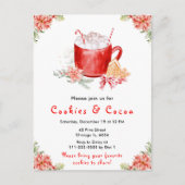 Holiday Christmas Cookies and Cocoa Red Briefkaart (Voorkant)