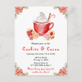 Holiday Christmas Cookies and Cocoa Red Briefkaart (Voorkant)