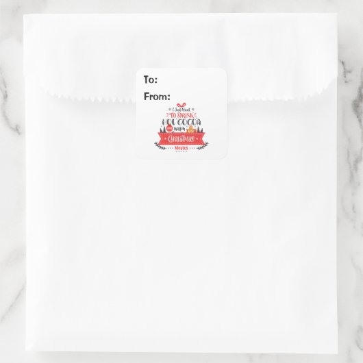 Holiday Christmas Graphic Typography Gift Label (Tas)