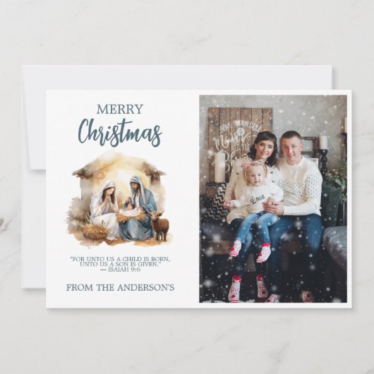 Holiday Christmas Greeting Card - Nativity Feestdagenkaart (Voorkant)