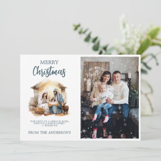 Holiday Christmas Greeting Card - Nativity Feestdagenkaart (Staand voorkant)