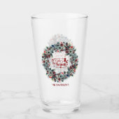 Holiday Christmas 'Is het Seizoensscript Monogram Glas (Voorkant)