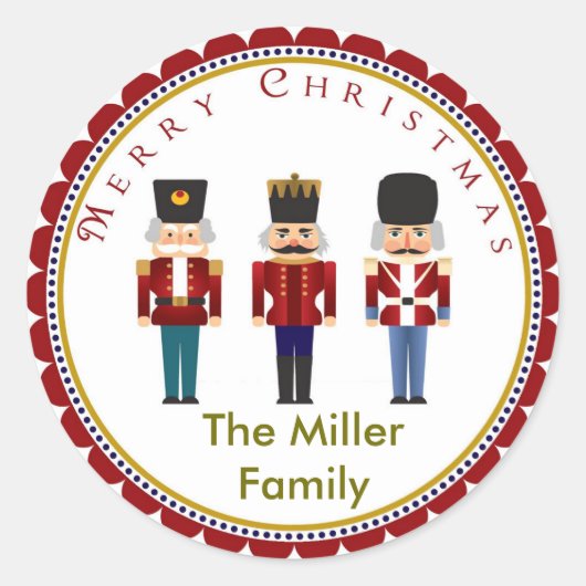 Holiday Christmas Nutcracker Trio Stickers Labels (Voorkant)