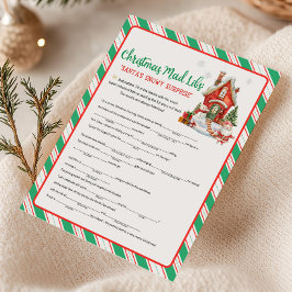 Holiday Christmas Party Mad Libs Game Feestdagenkaart