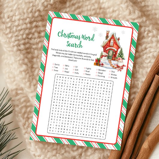 Holiday Christmas Party Word Search Game Feestdagenkaart